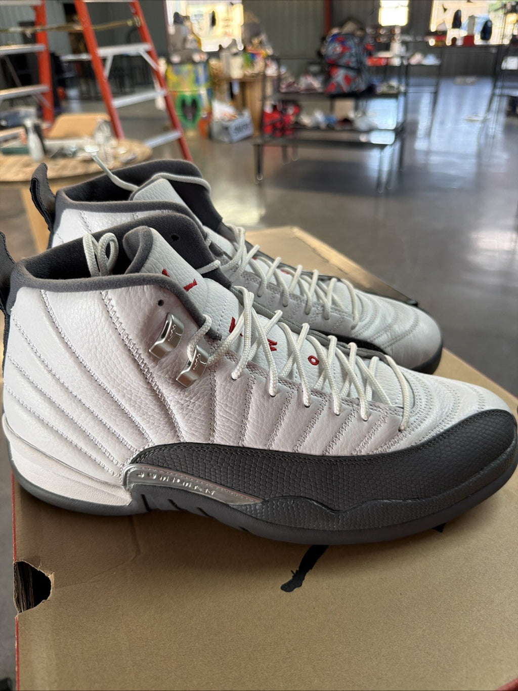 Size 13 - Jordan 12 Retro White Grey 2019