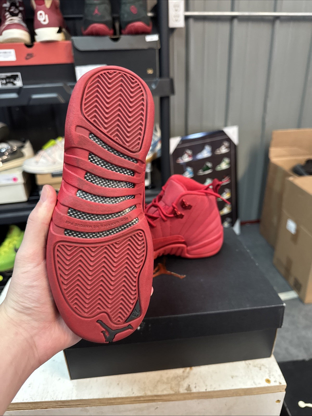 Size 4.5Y (GS) - Jordan 12 Retro Mid Gym Red