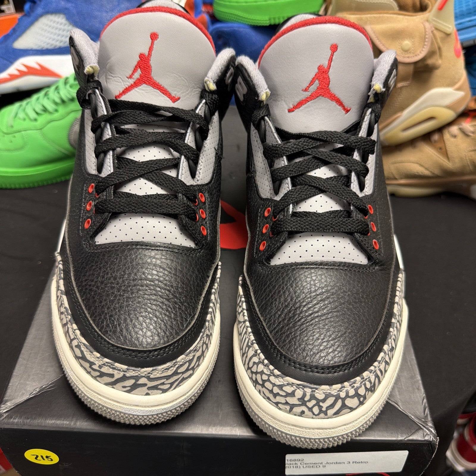 Jordan Air Jordan 3 Retro OG Black Cement 2018 Size 9 Sneaker 854262-001 (215)
