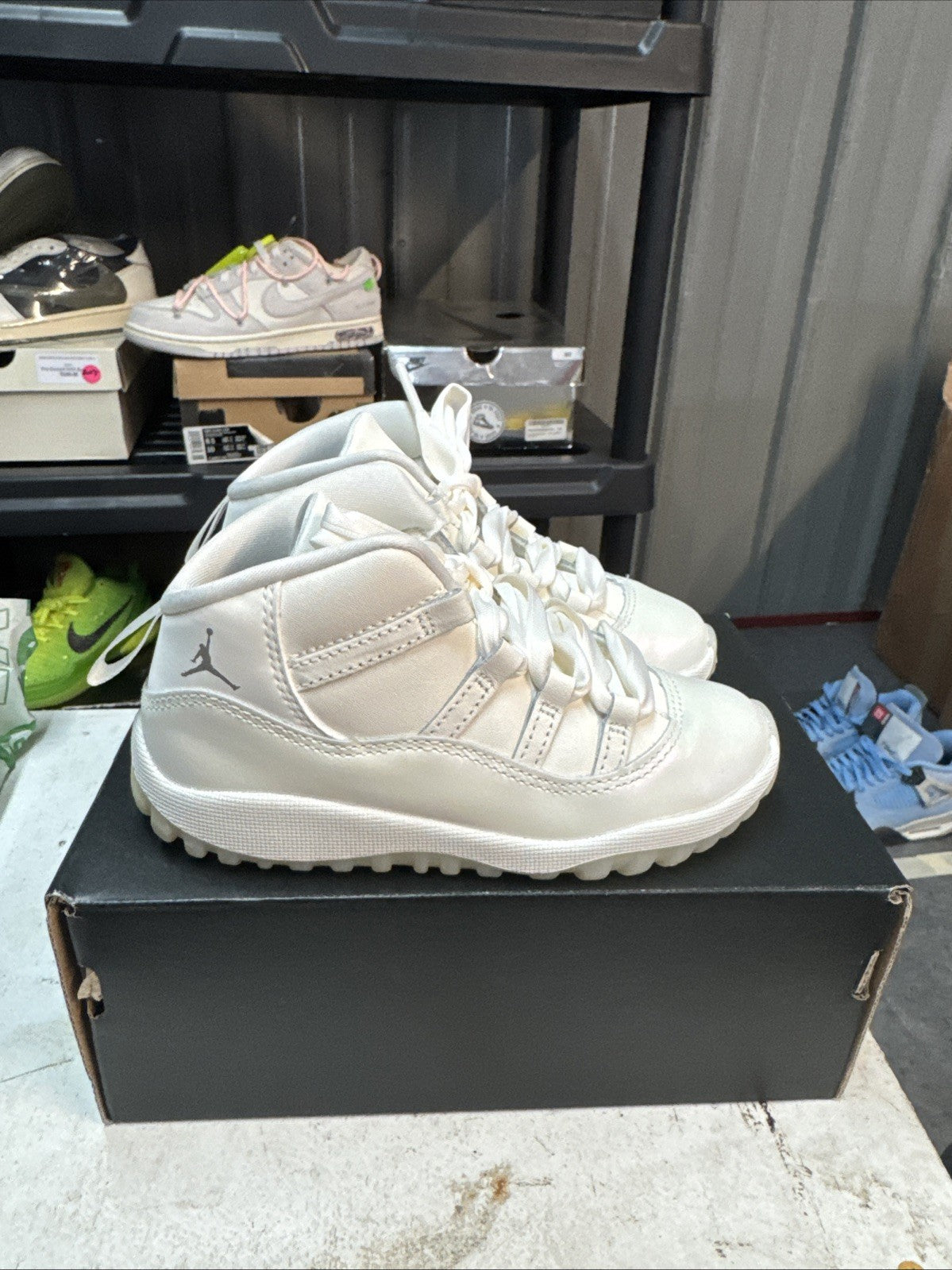 Size 10c - Jordan 11 Retro (TD) Shoes DO3856 110 Sail/Pearl/Grey/White Sz