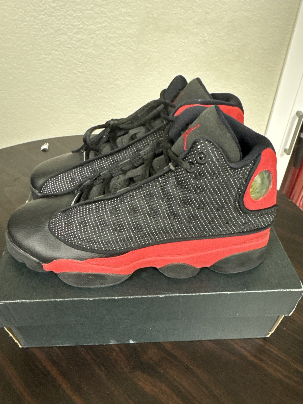 NIKE Air Jordan 13 Retro GS 'Bred' 2017 BLACK/ TRUE RED 414574-004 Youth 5y