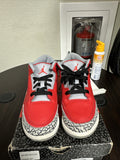 Nike Air Jordan 3 Retro SE (PS) Fire Red Cement Grey CQ0487-600 Size 3Y
