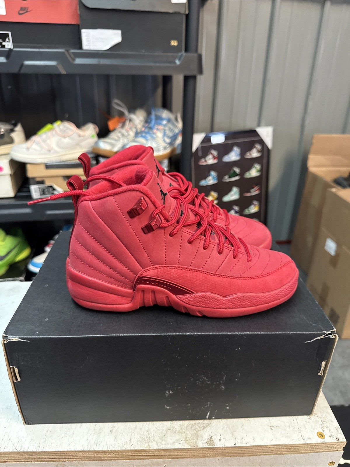 Size 4.5Y (GS) - Jordan 12 Retro Mid Gym Red