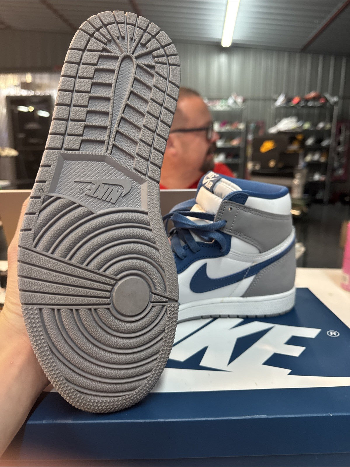 Size 8 - Nike Air Jordan 1 High Blue/White