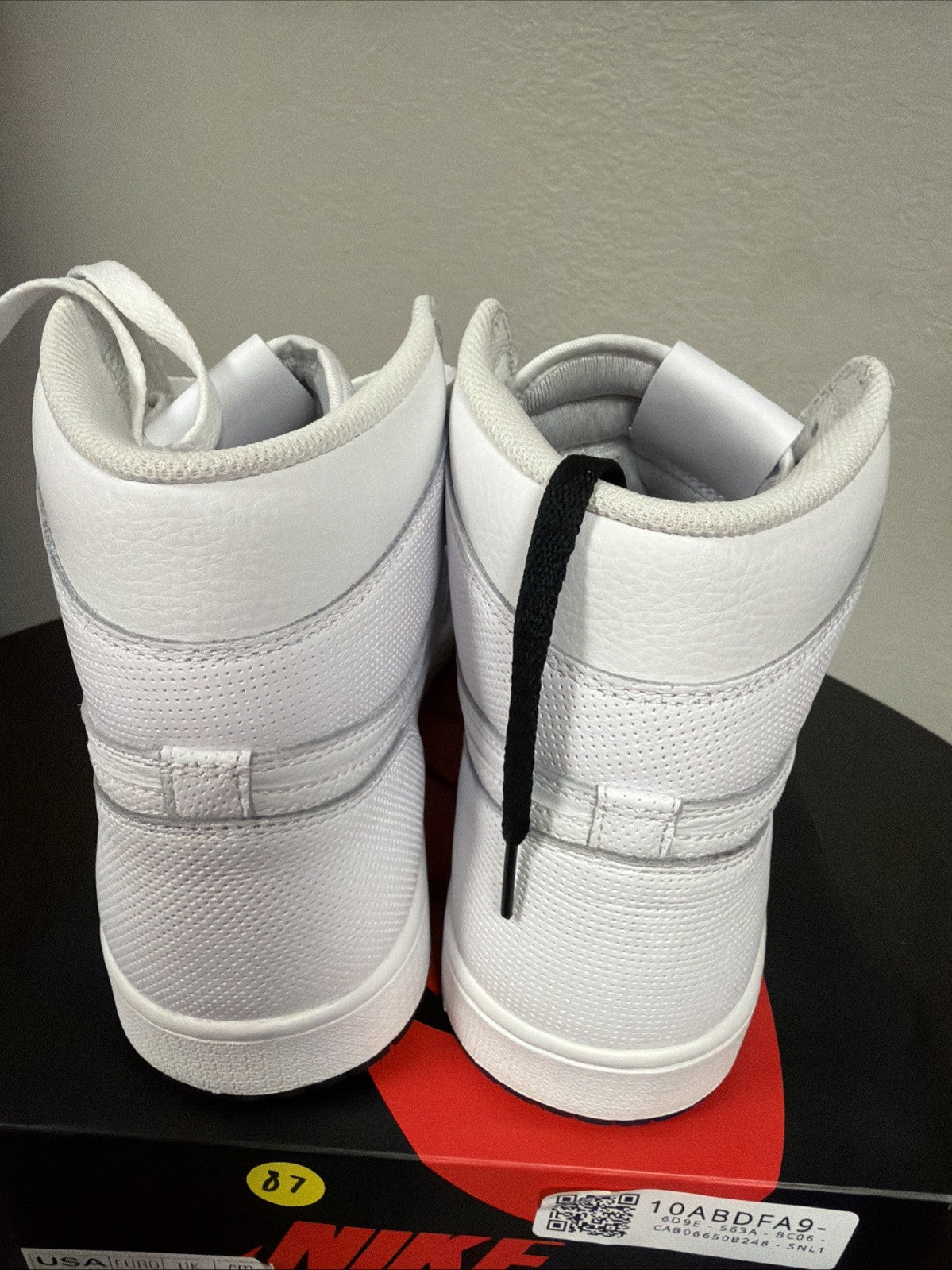 Nike Air Jordan 1 2017 High White Perforated Men's Size 12 555088-100