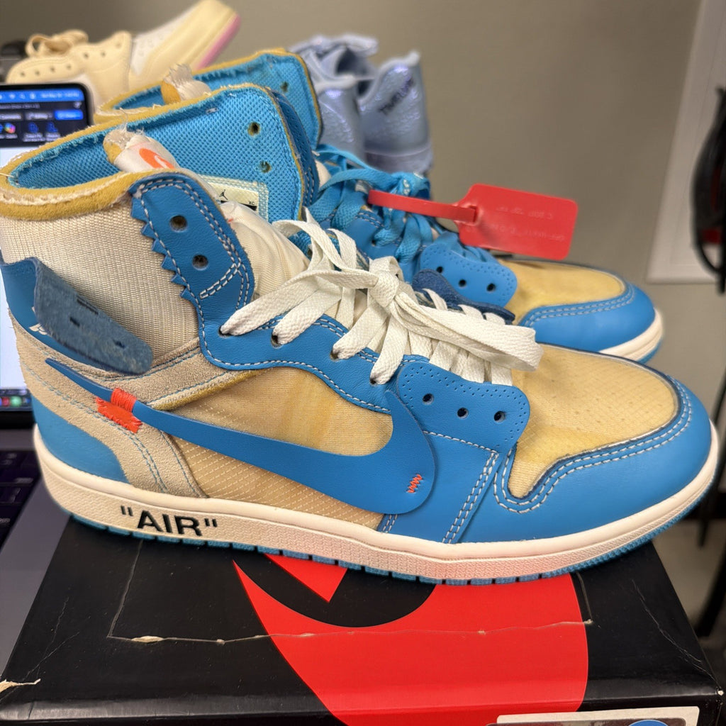 Nike Air Jordan Retro 1 High OG Off White UNC 2018 Size 10 Authentic Basketball 