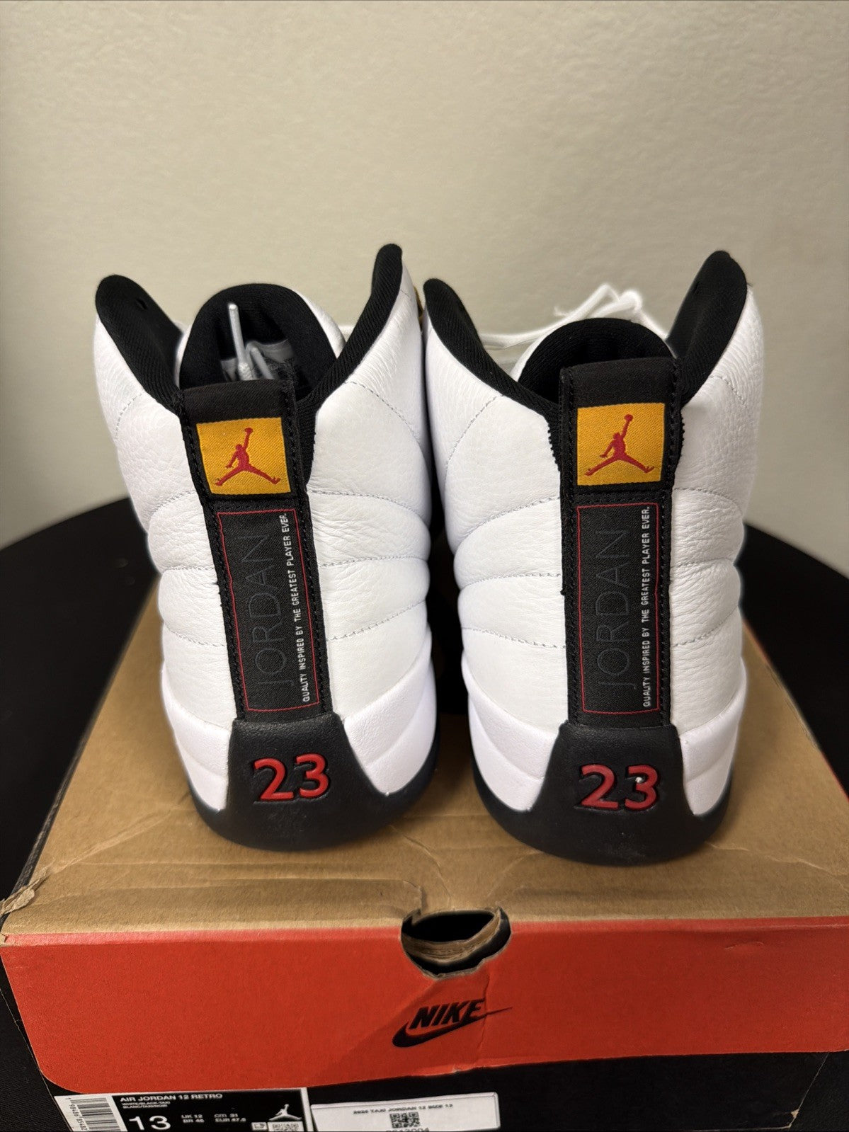 Men’s Nike Air Jordan 12 Retro Taxi White Black 2025 CT8013-117 NEW Size 13