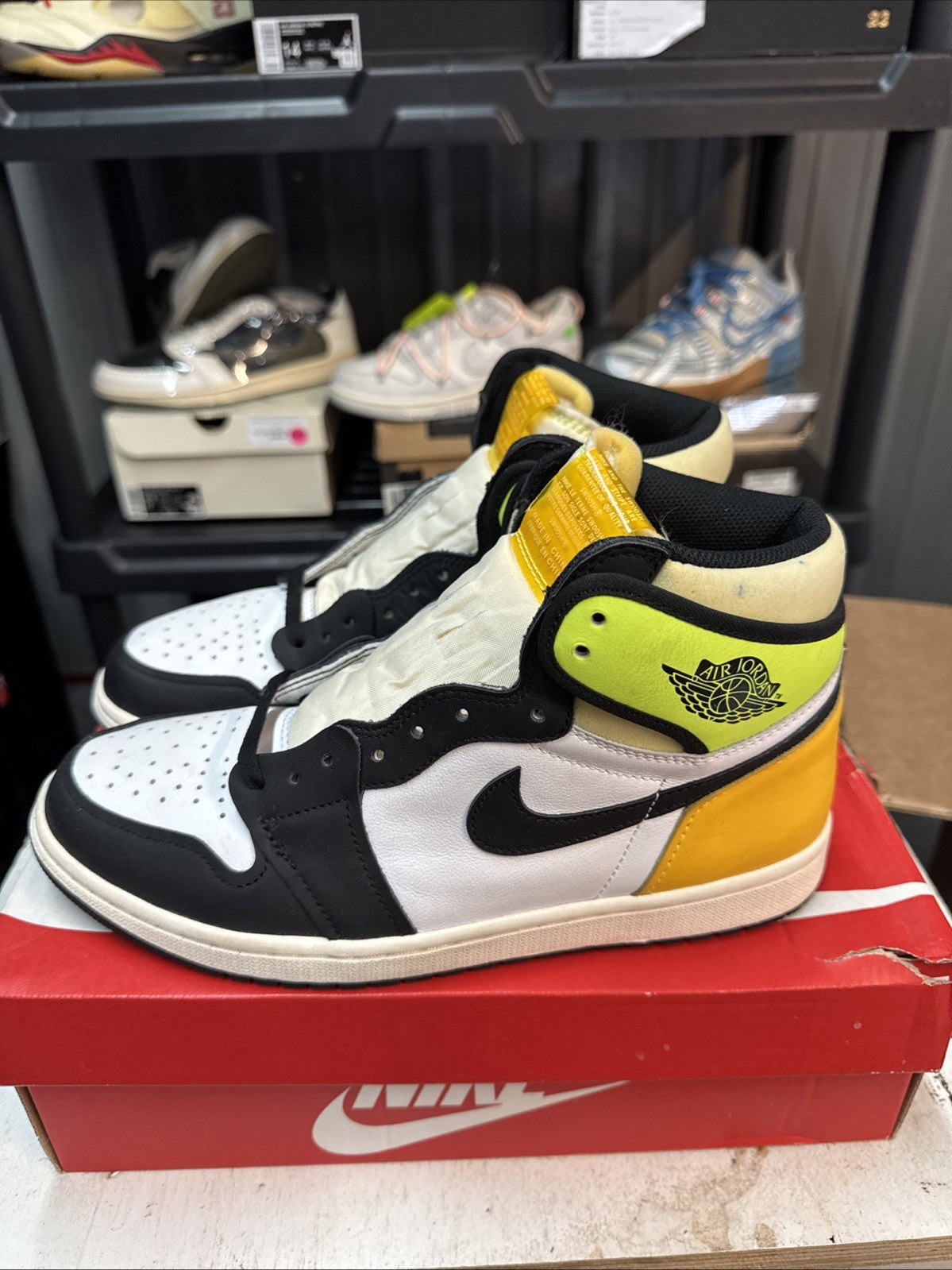 Size 10.5 - Air Jordan 1 Retro High OG Sneakers Volt Gold | Replacement Box