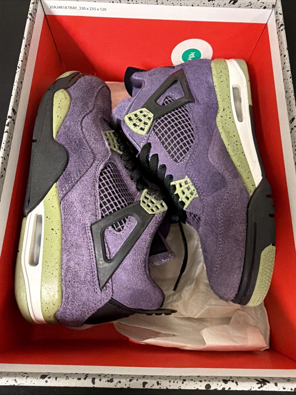 Jordan 4 Retro Canyon Purple Suede Athletic Shoes Size 8.5 Women's AQ9129-500