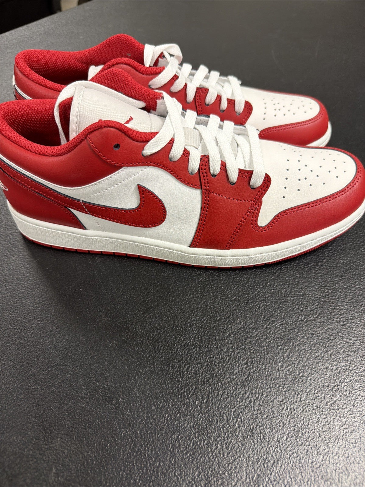Nike Air Jordan 1 Low Varsity Red White 553558-166 Men's Shoes NEW Size 10.5