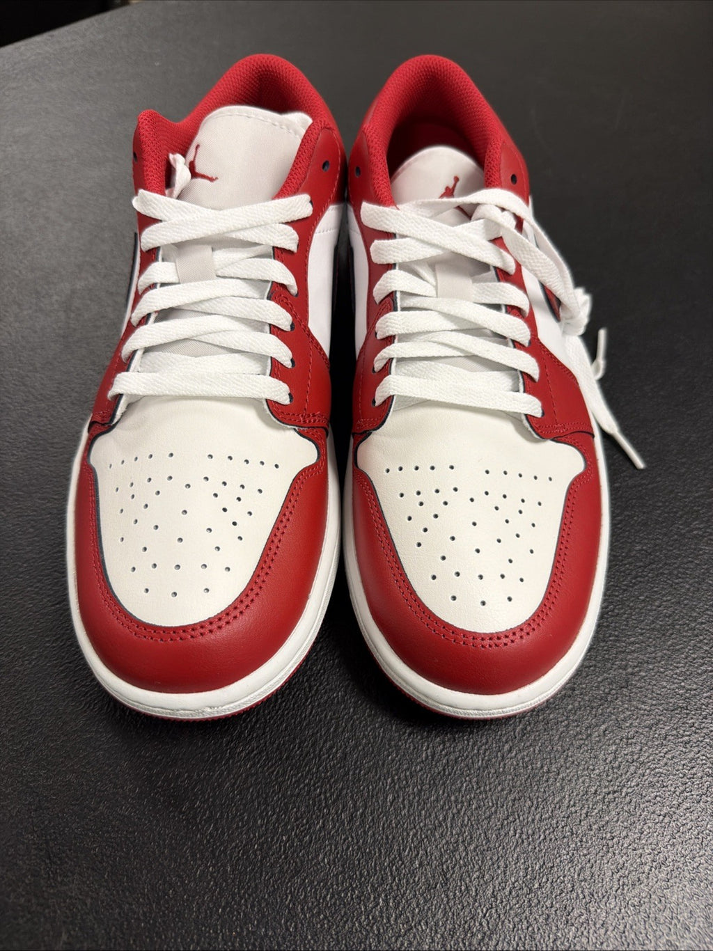 Nike Air Jordan 1 Low Varsity Red White 553558-166 Men's Shoes NEW Size 10.5