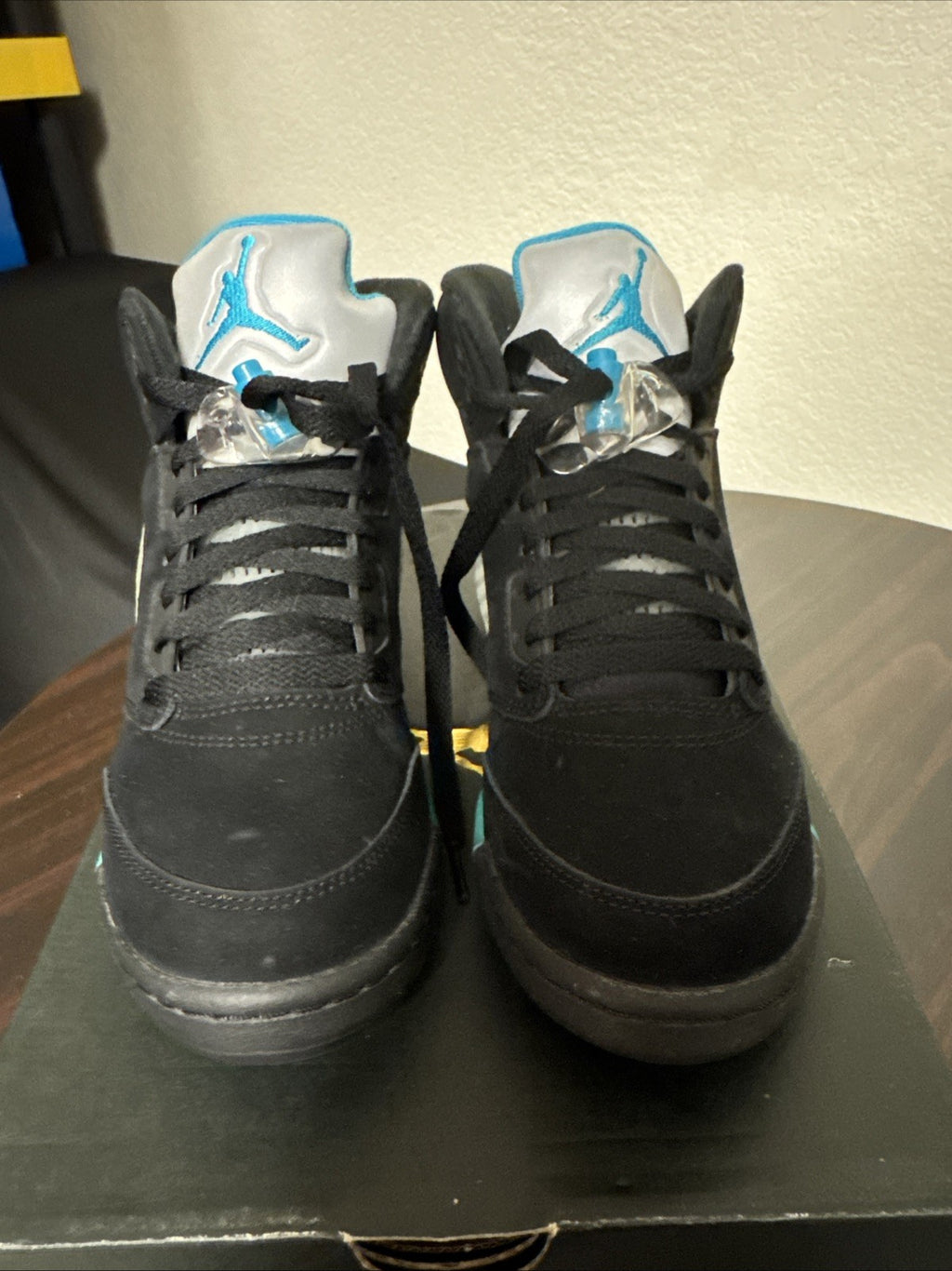Size 6.5Y Air Jordan 5 Retro GS Aqua  Black/Aquatone/Taxi