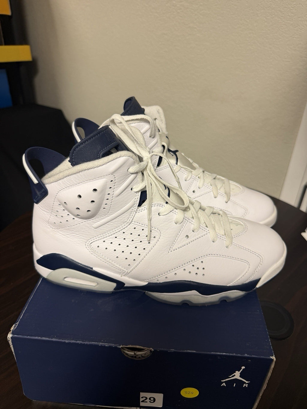 Nike Air Jordan 6 Retro Midnight Navy Sneakers CT8529-141 Mens Size 10.5