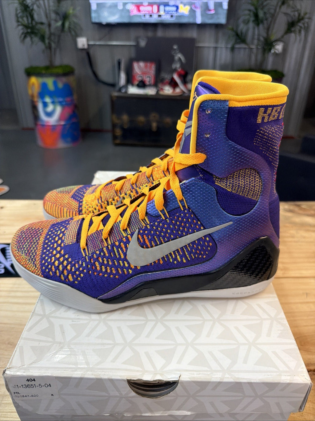 Nike Kobe IX Elite Showtime Team Collection Lakers 630847-500 Men’s Size 9.5