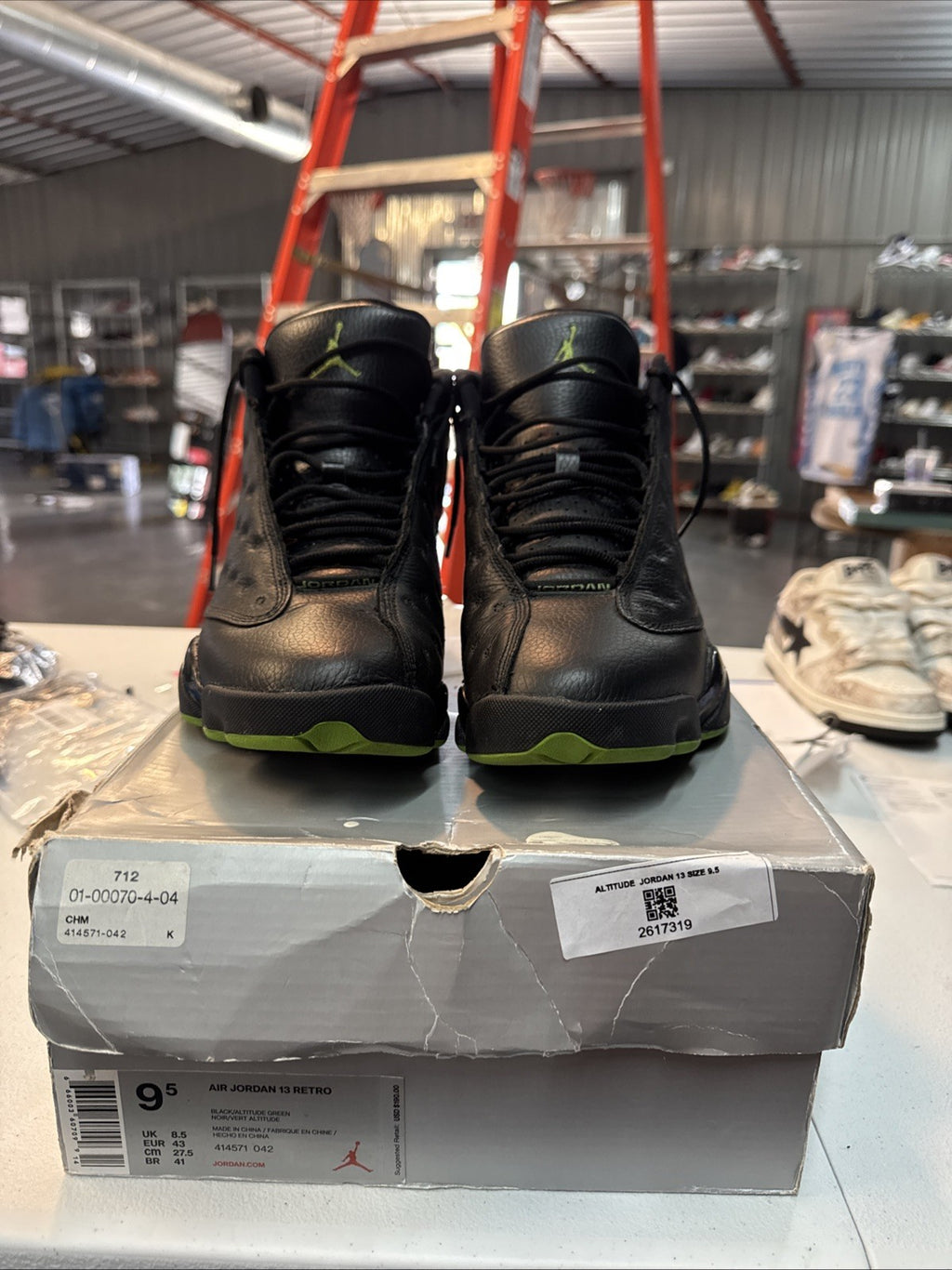 Size 9.5 - Air Jordan 13 Retro Black Altitude Green
