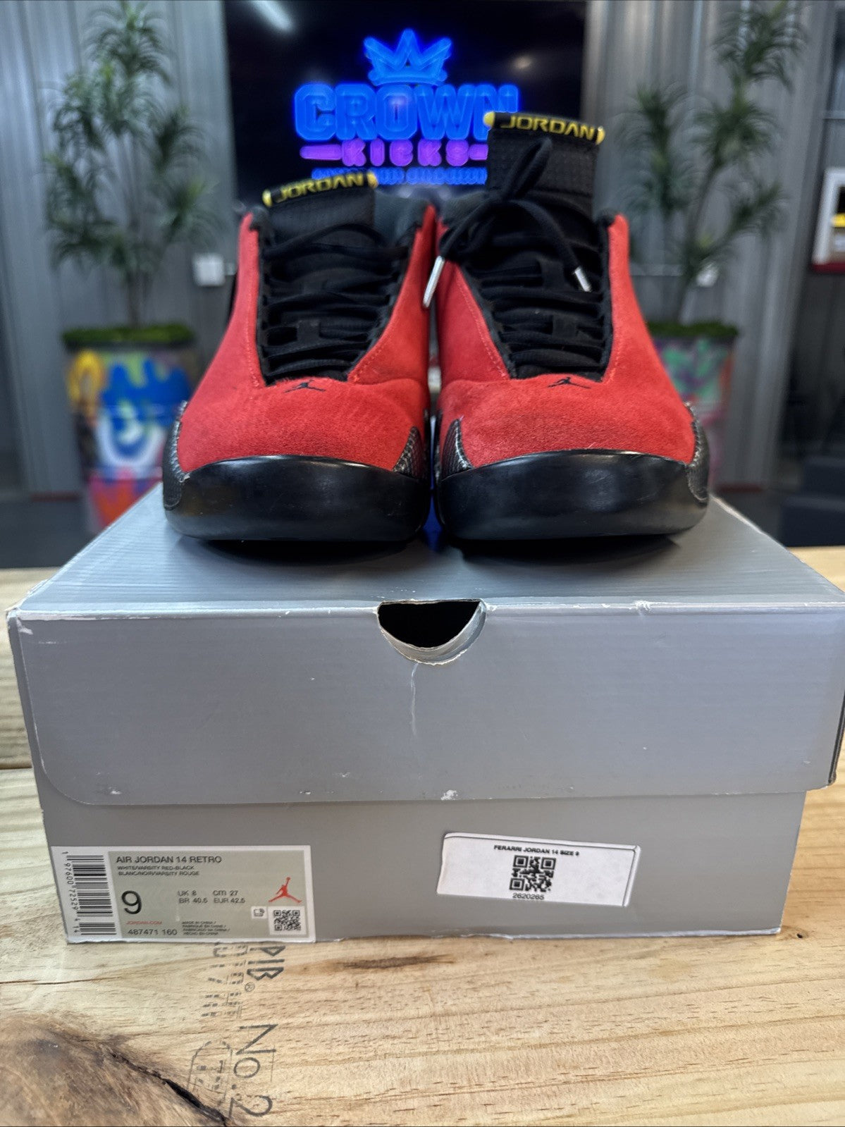 Size 9 - 2025 Nike Air Jordan 14 Retro Ferrari | Wore Once Replacement Box