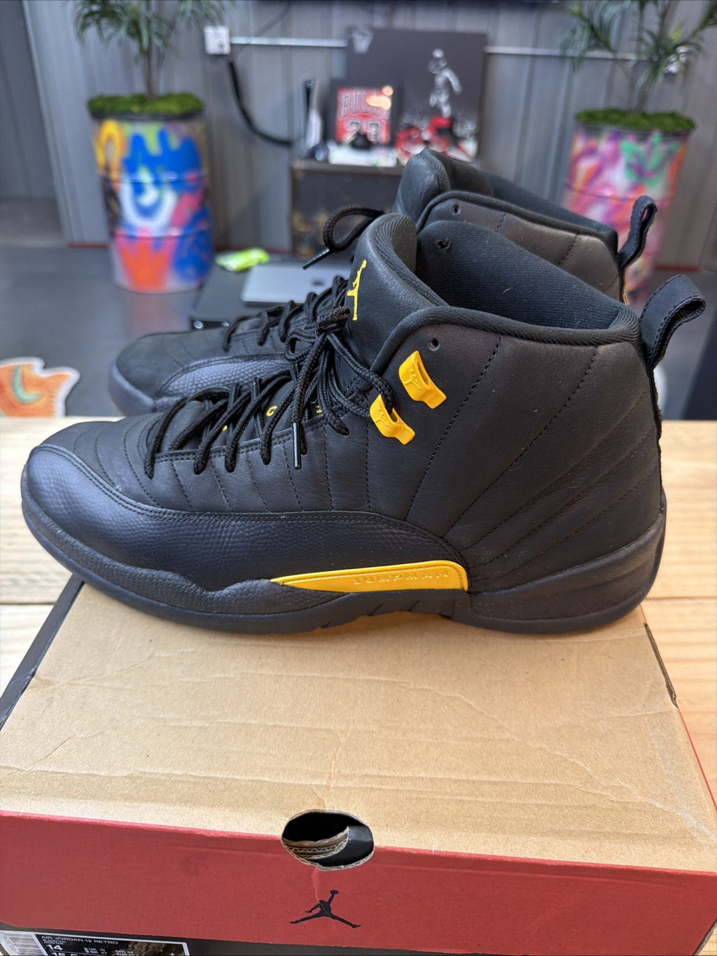 Size 14 - Jordan 12 Retro Mid Black Taxi