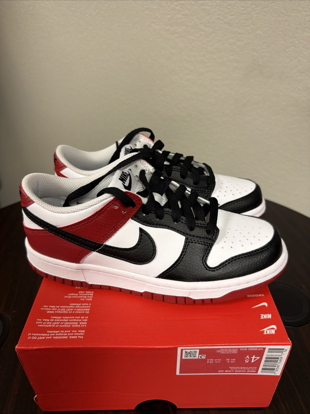 Nike Dunk Low Big Kids' Shoes (Gym Red/White/Black)