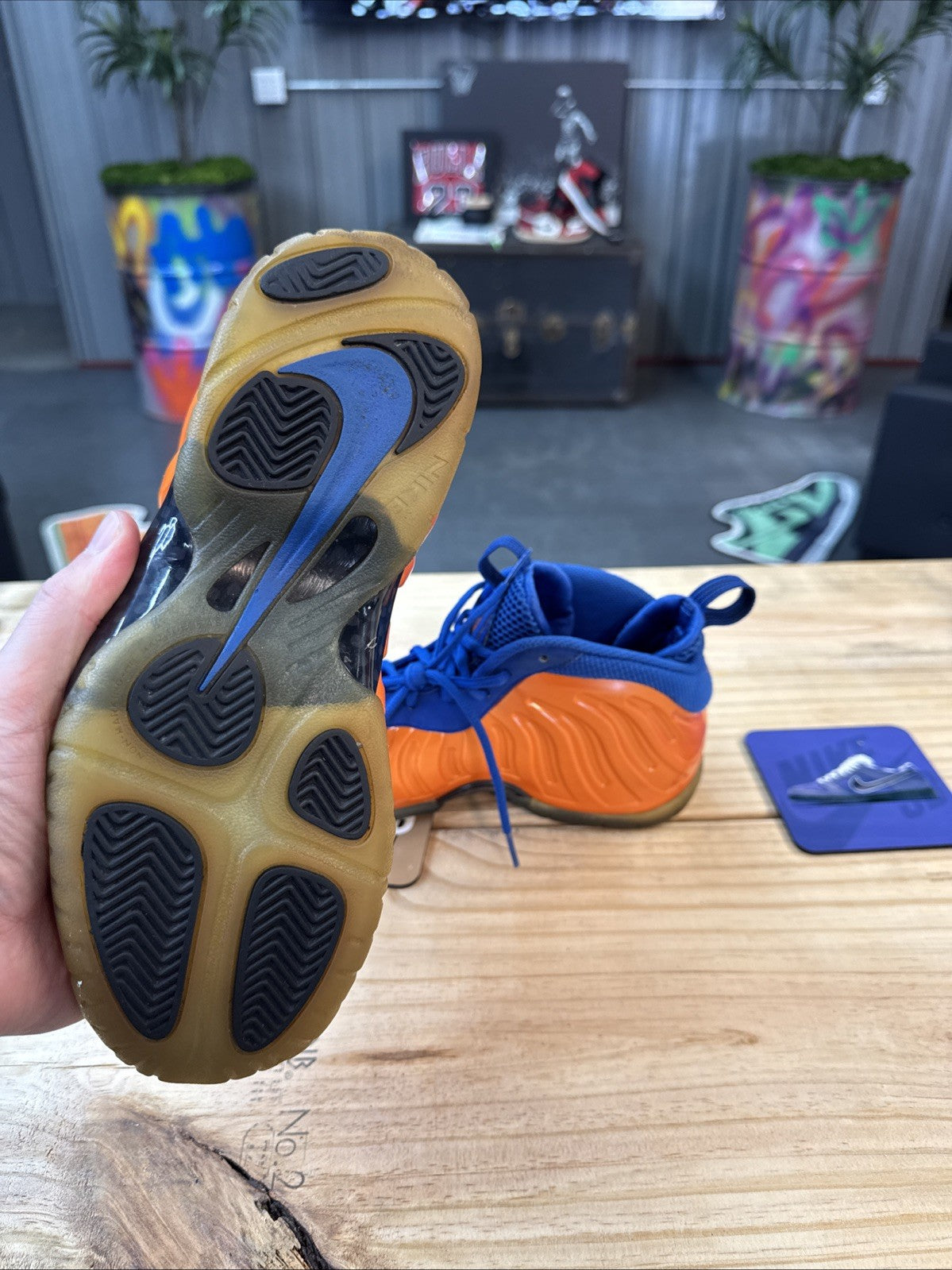 Size 7y - Nike Air Foamposite One Knicks GS | Replacement Box