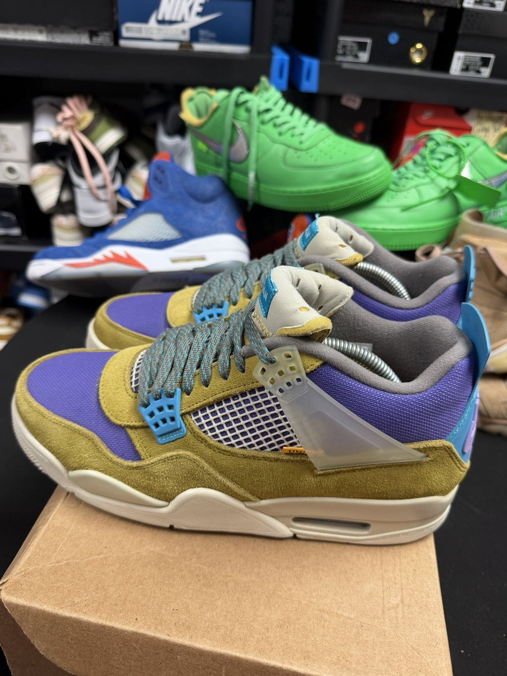 Nike Air Jordan 4 Retro Union Desert Moss Size 9.5 DJ5718-300 (339)