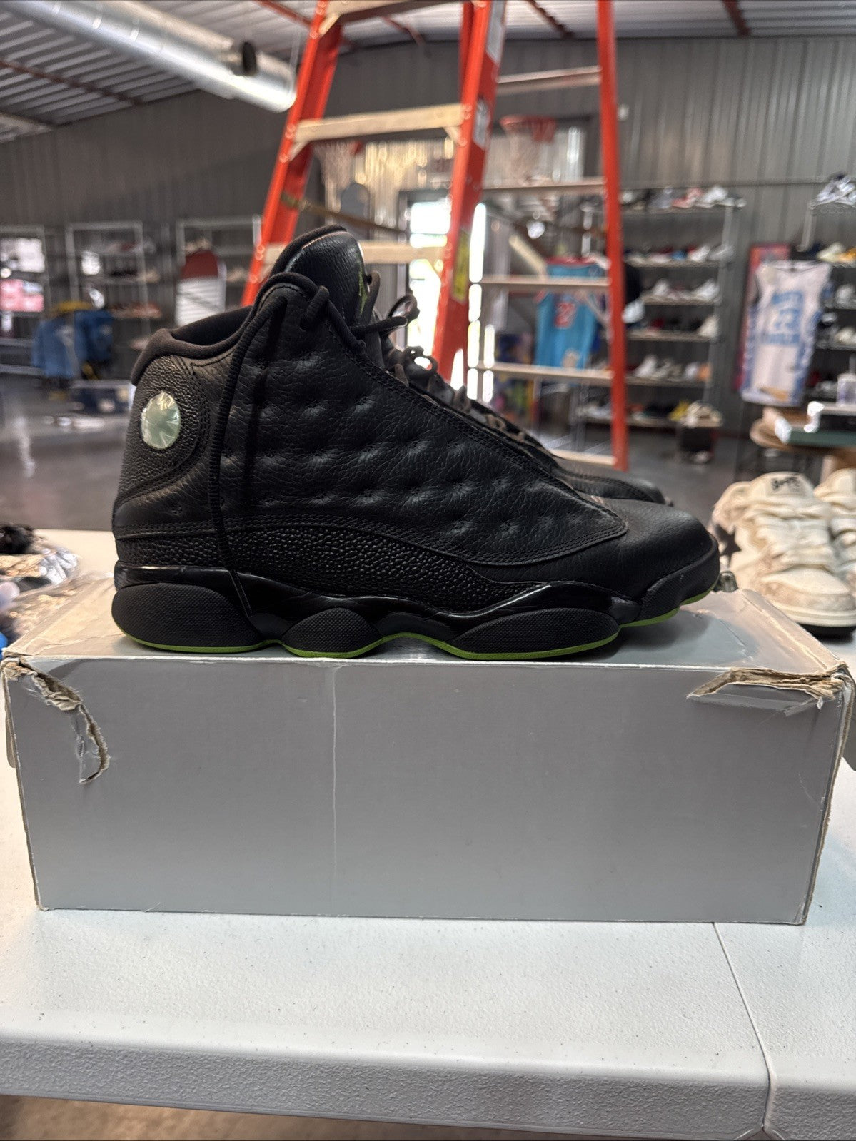 Size 9.5 - Air Jordan 13 Retro Black Altitude Green