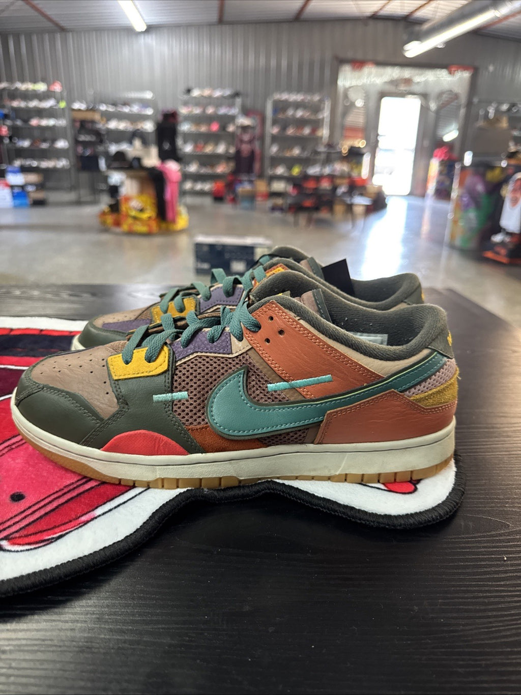 Size 10 - Nike Dunk Low Scrap Archaeo Brown Green Colorblock | Replacement Box