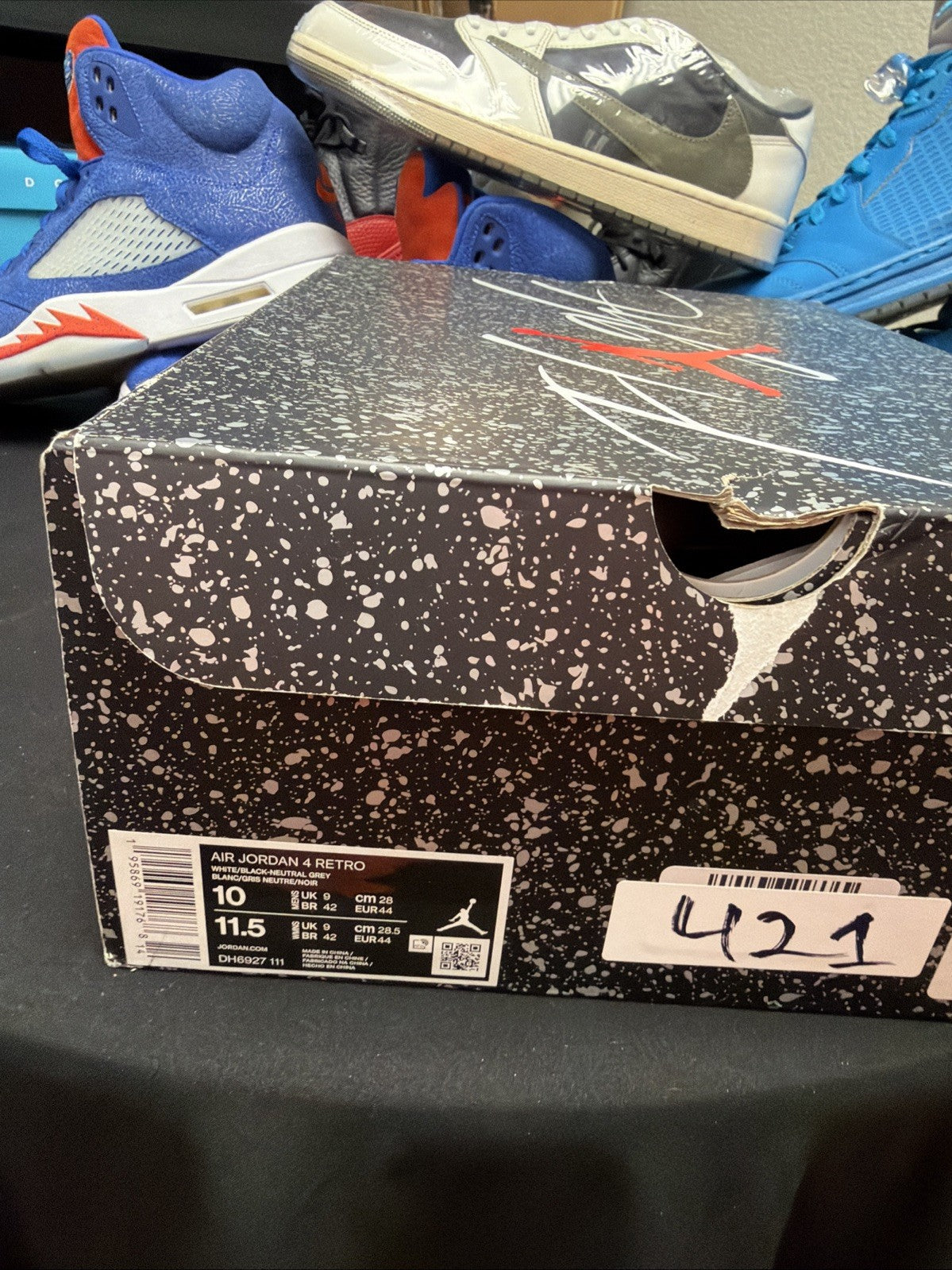 Size 10 - Jordan 4 Retro Mid Military Black