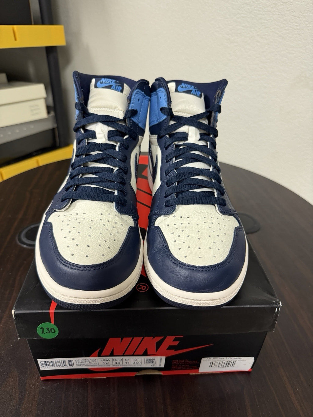 Nike Air Jordan 1 OG High Obsidian UNC Size 12
