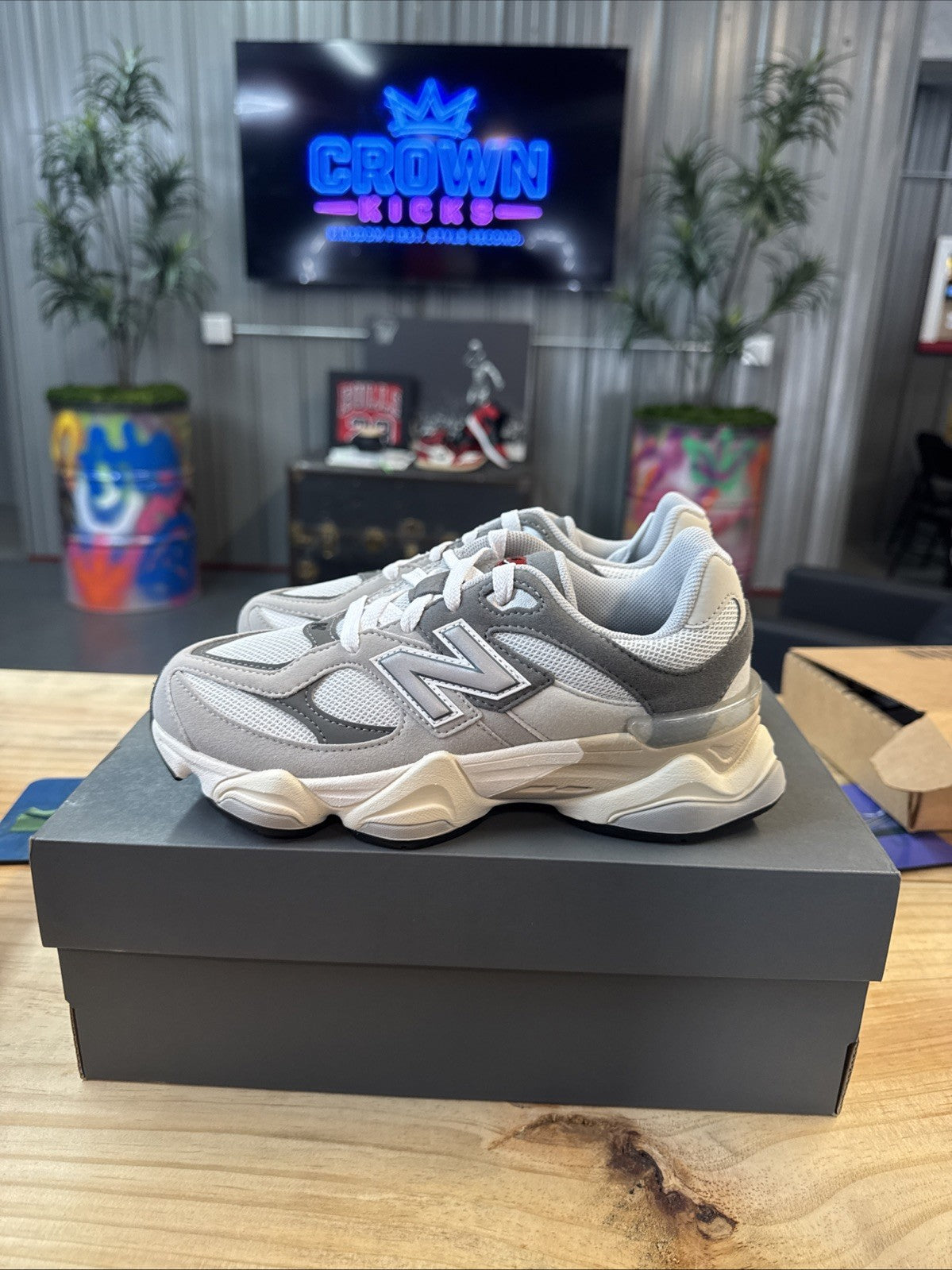Size 3 - Kids New Balance 9060 PS Rain Cloud Grey