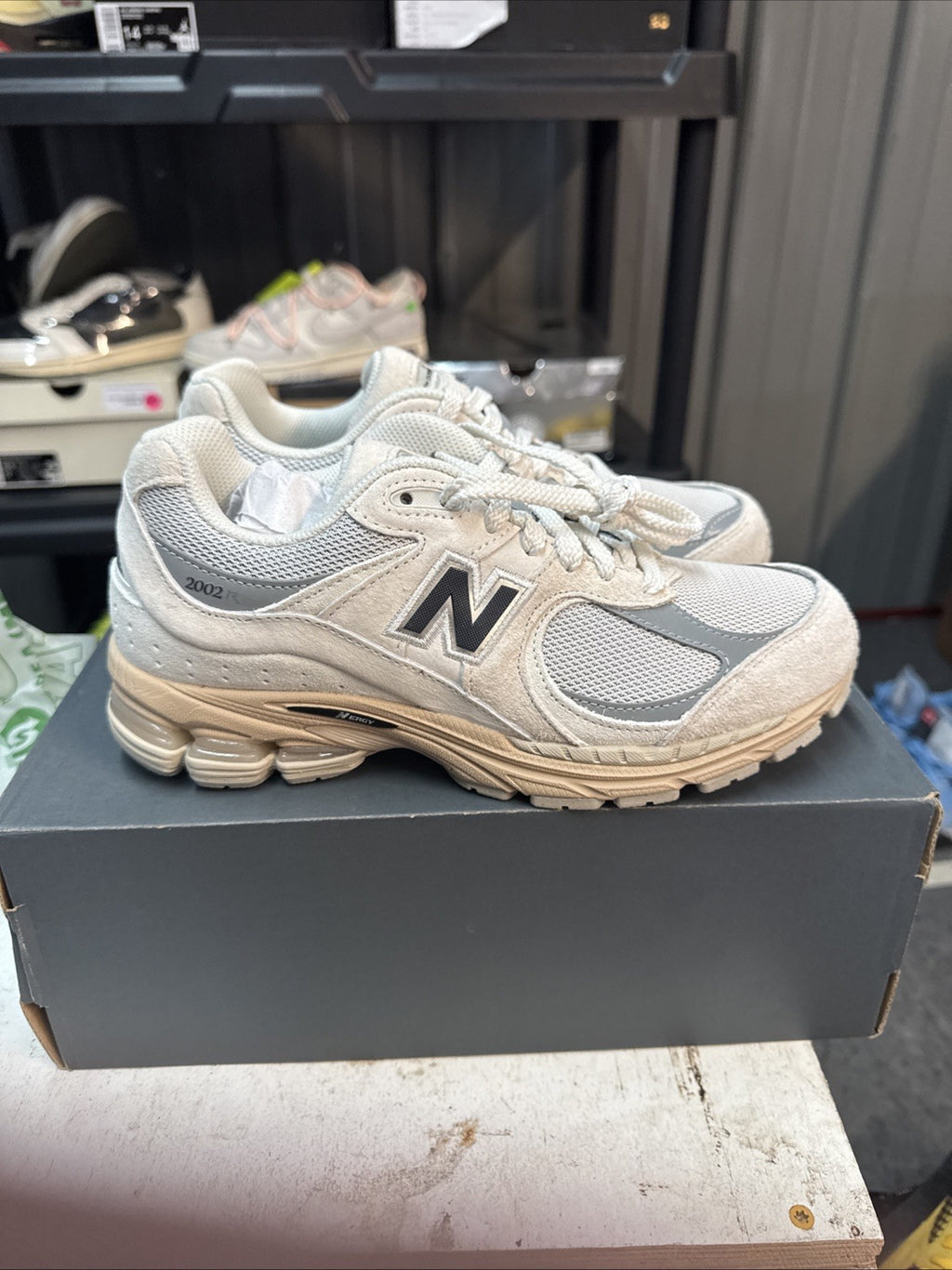 Size 6.5 - New Balance 2002R Linen Raincloud/Black Cement