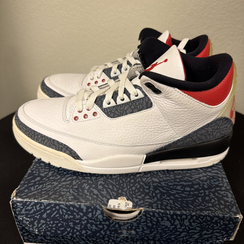 Nike Air Jordan 3 SE Fire Red Denim 2020 Shoes Size 9