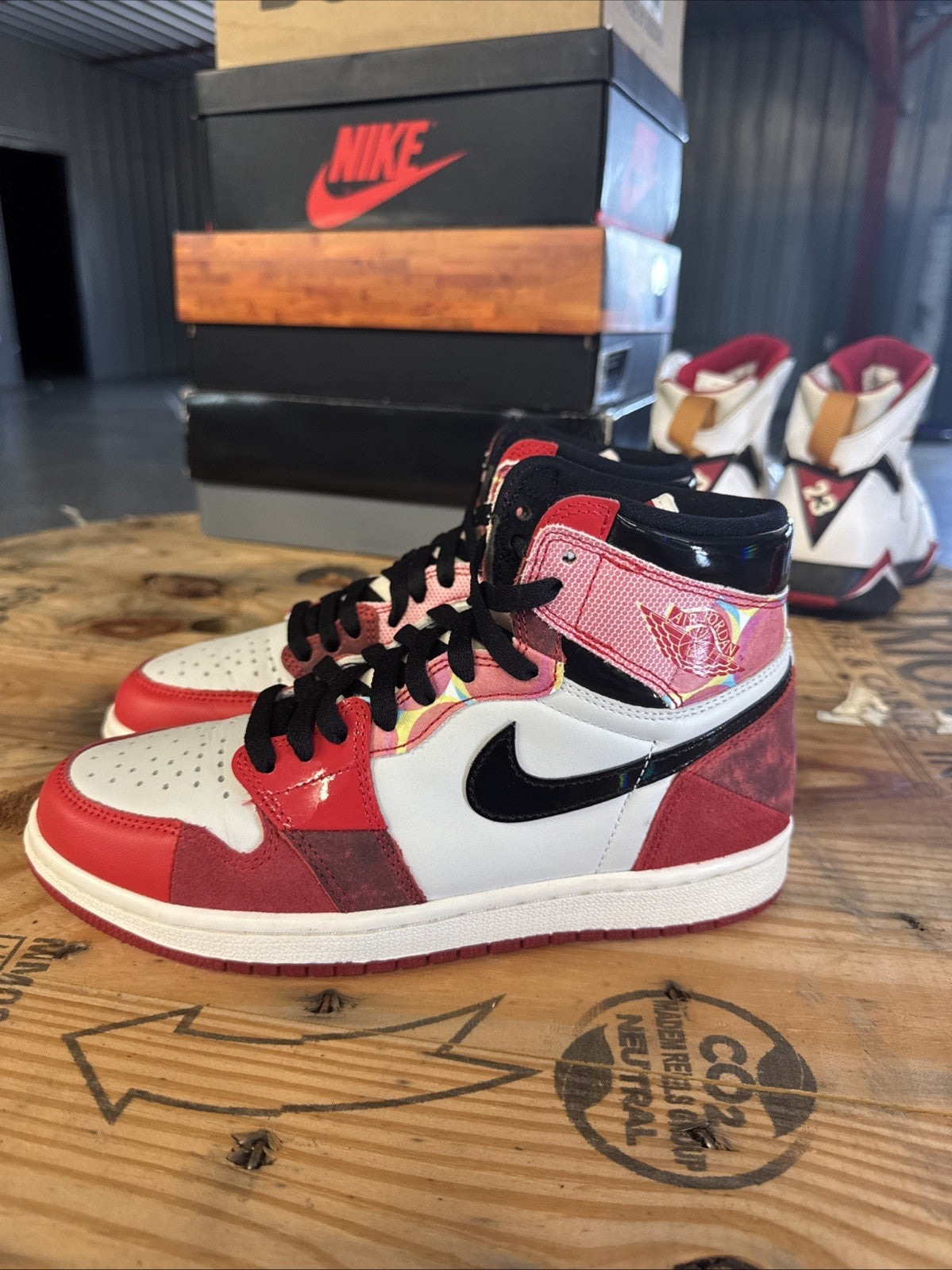 Size 7.5 - Jordan 1 Retro OG Spiderverse | Replacement Box - Worn Once