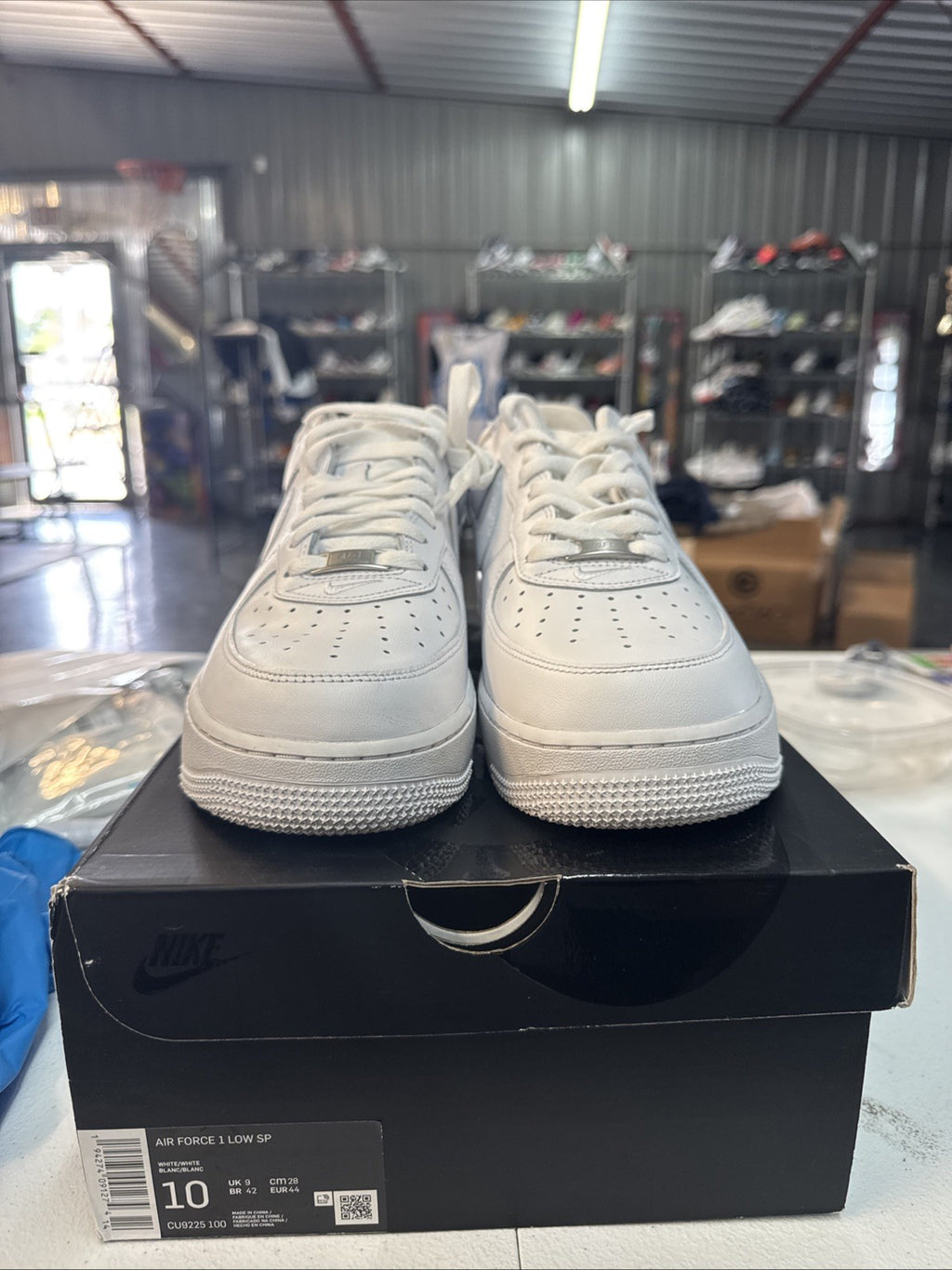 Size 10 - Nike Air Force 1 Low Supreme Box Logo White/White 2020