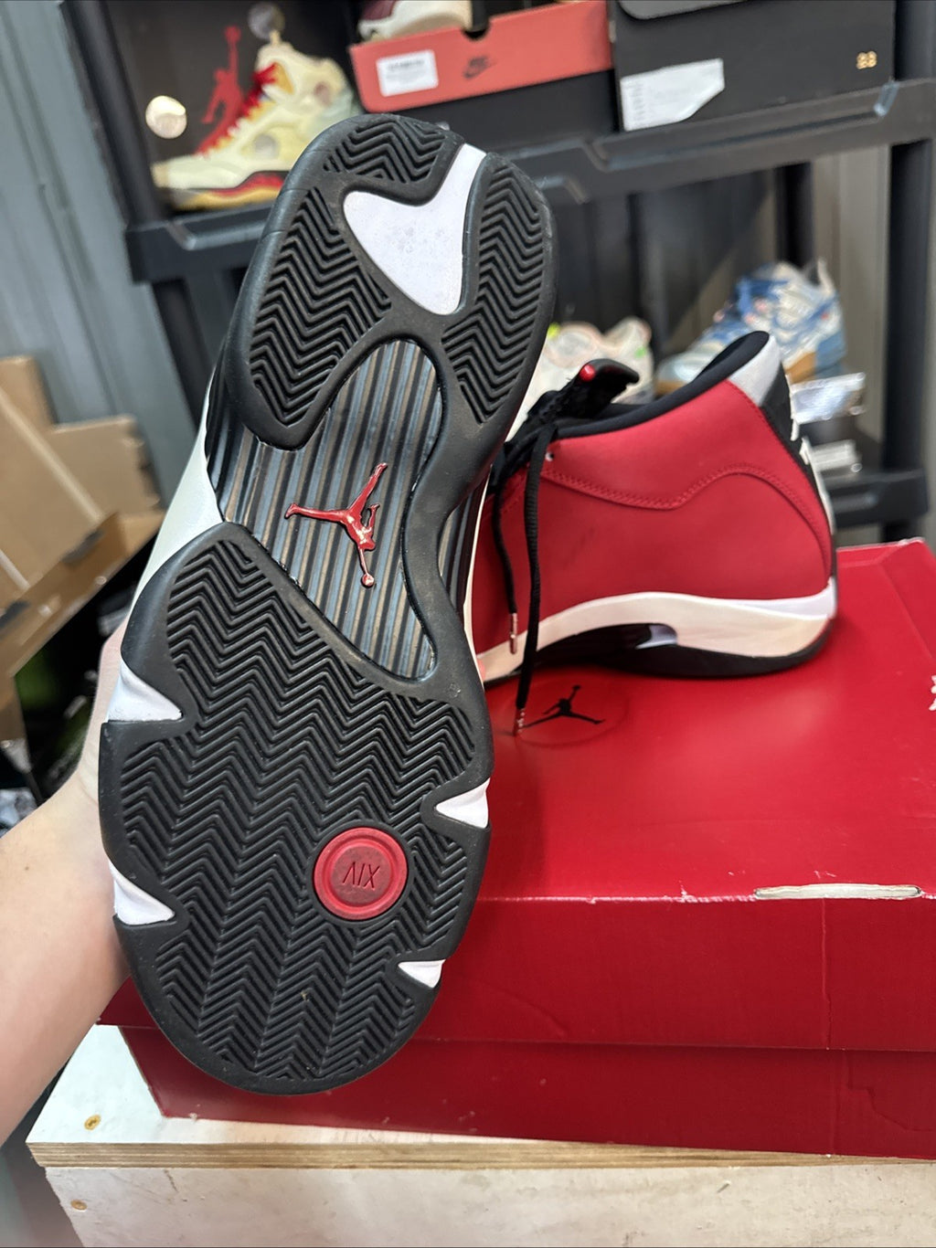 Size 12 - Air Jordan 14 Retro Gym, Red Black Off-White | Worn Once