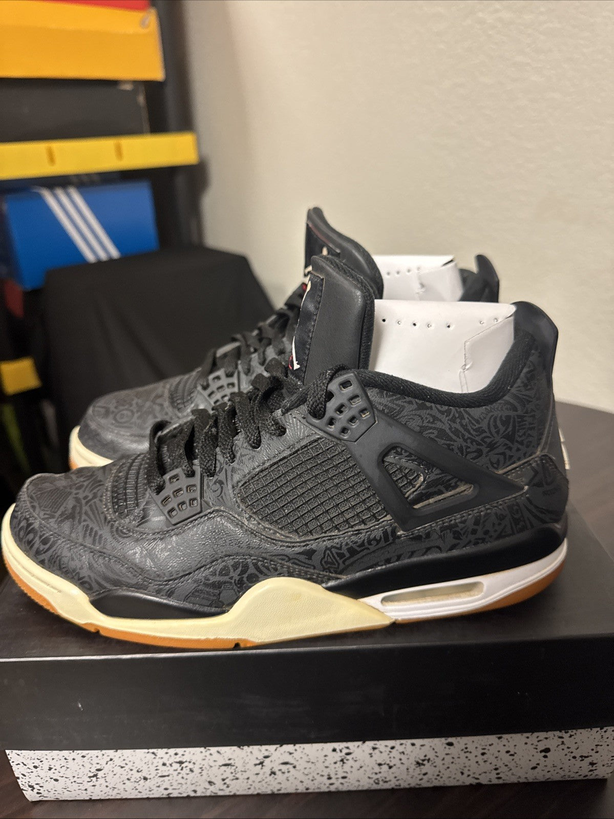 2019 Air Jordan 4 Retro Black Laser Gum CI1184-001 Men's Size 10.5 - Worn Once