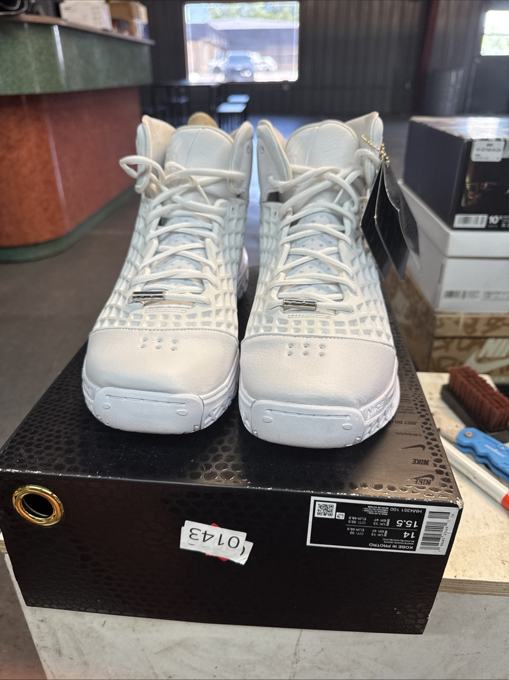 Size 14 - Nike Kobe III Protro Triple White | Topless Box