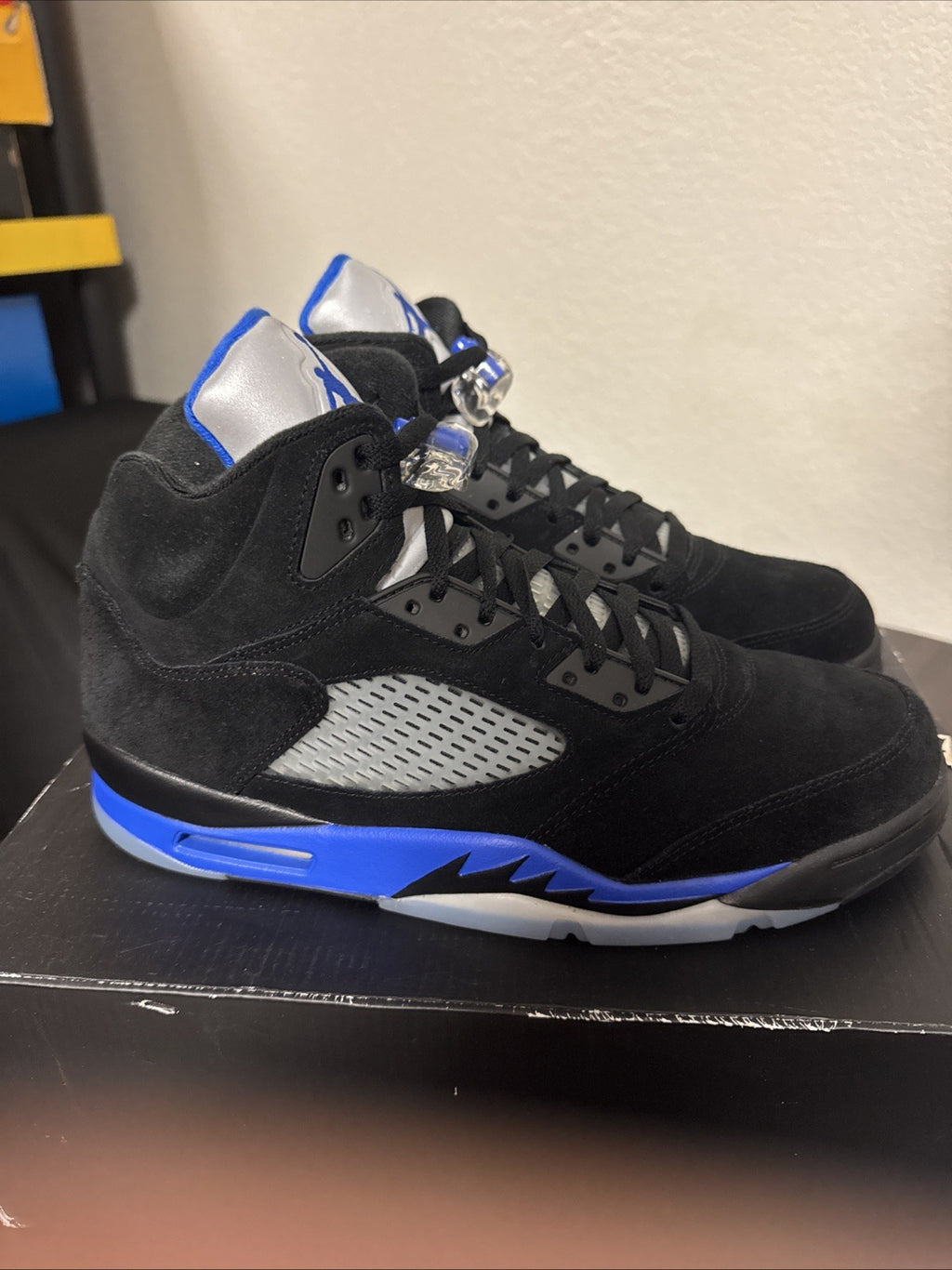Size 12 M - Air Jordan 5 Retro “Racer Blue” Black/Blue  |   WORN ONCE