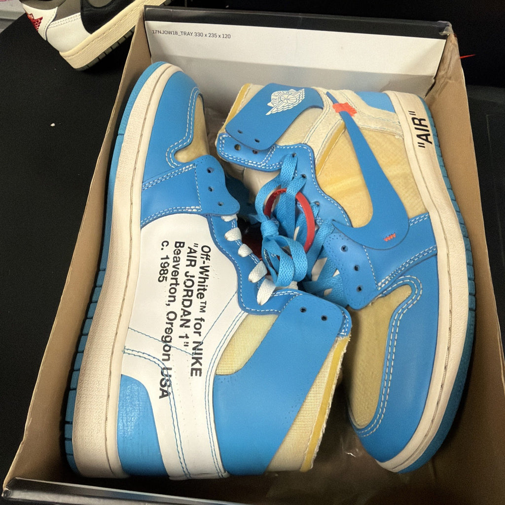 Nike Air Jordan Retro 1 High OG Off White UNC 2018 Size 10 Authentic Basketball 