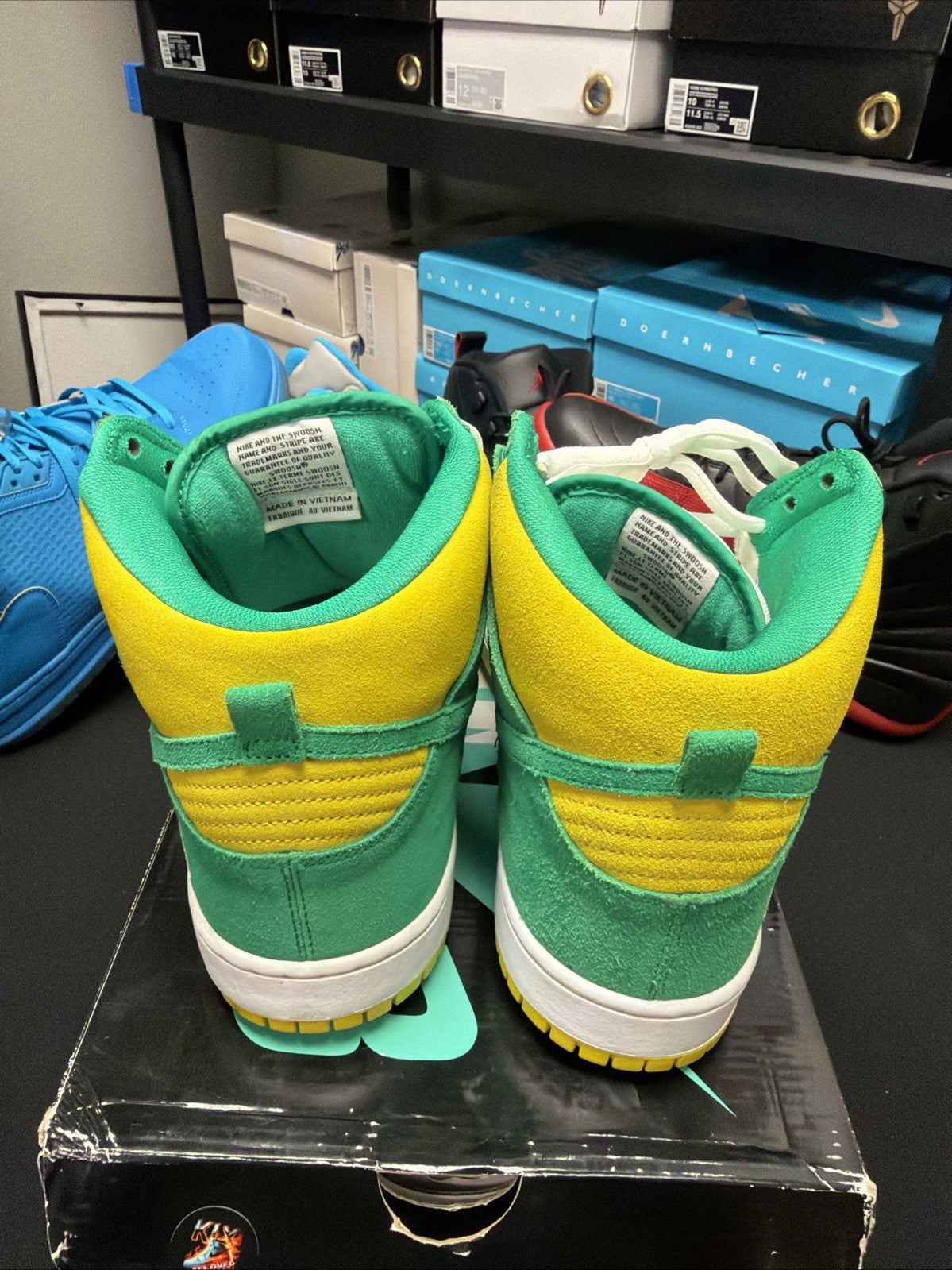Size 14 - Nike SB Dunk High Pro SB Oakland Athletics 305050-337 Preowned