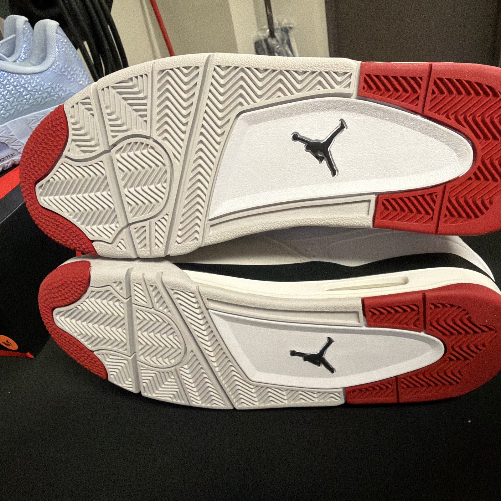 Nike Men's Air Jordan 4 RM White Fire Red Athletic Shoes Sneakers Trainers New