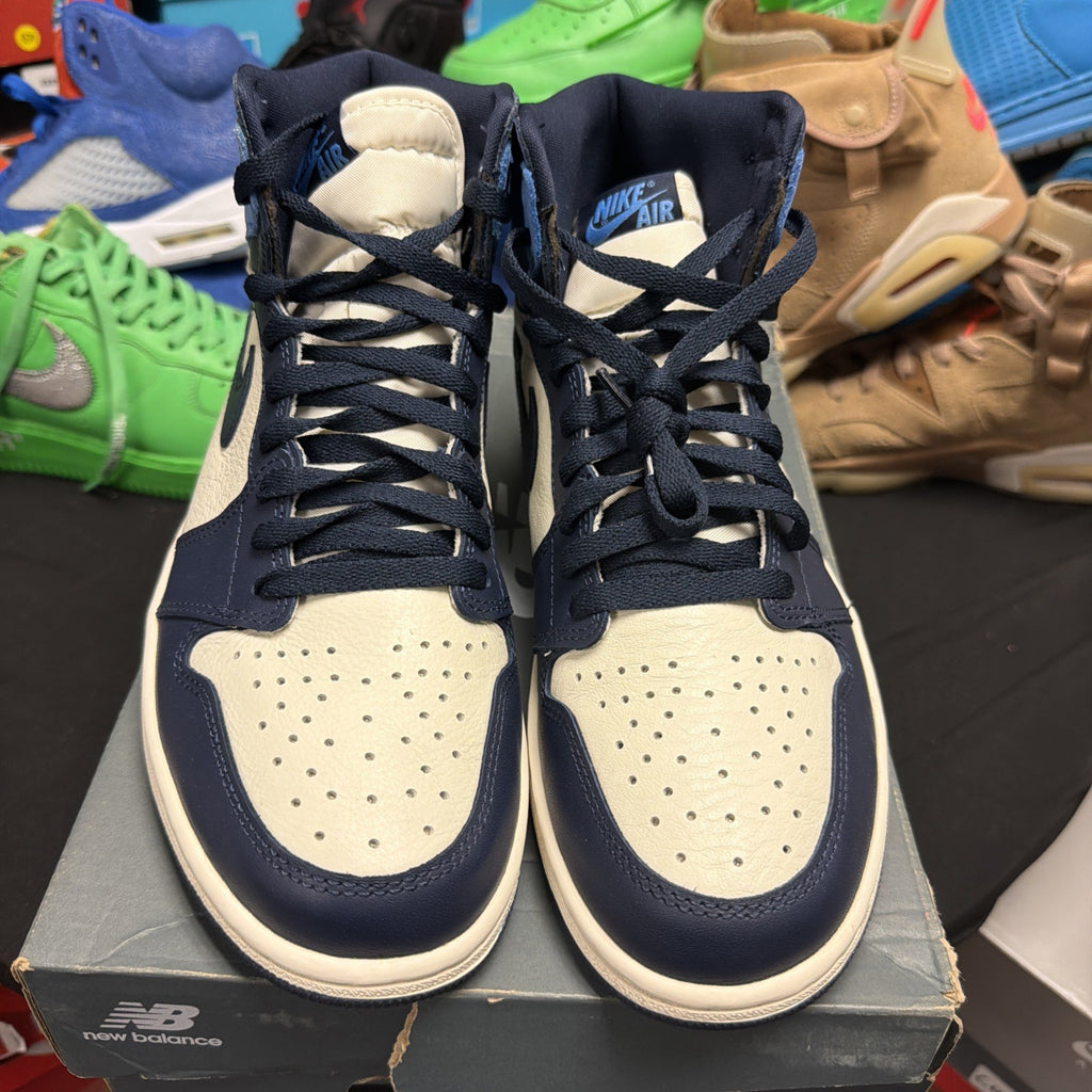 Air Jordan 1 High OG Sail/Obsidian-University Blue "UNC" Size 9.5 555088-140