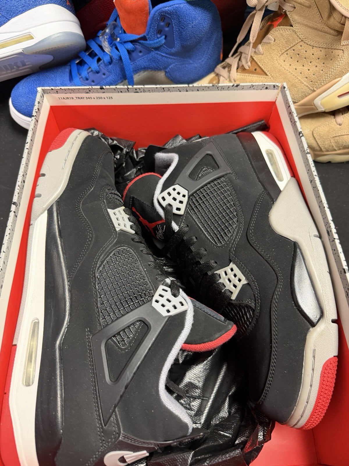 Air Jordan 4 Bred 2019 Men's White/Black Sneakers (245)