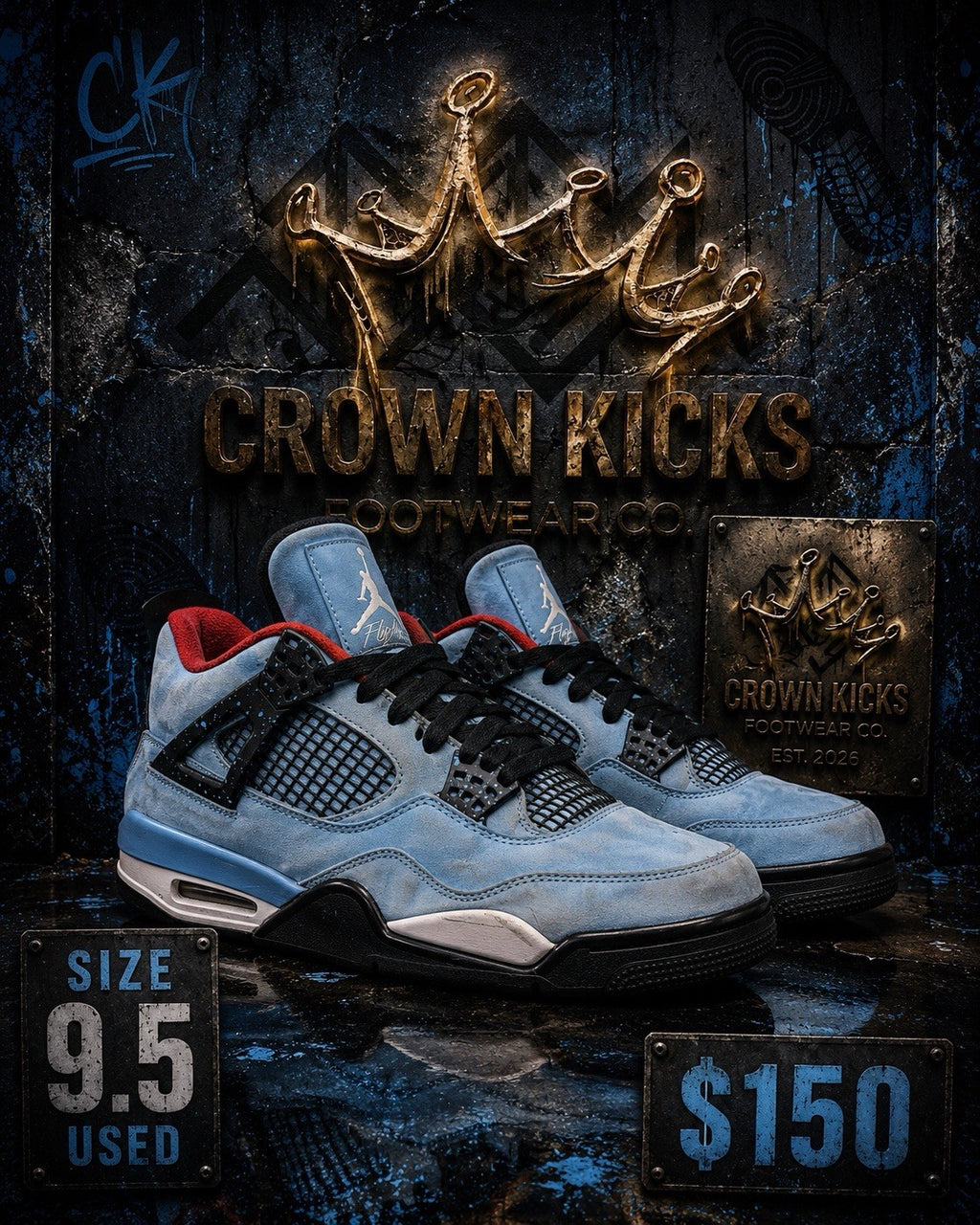 Size 9.5 – Air Jordan 4 Retro Travis Scott Cactus Jack 2018 308497-406 Authentic