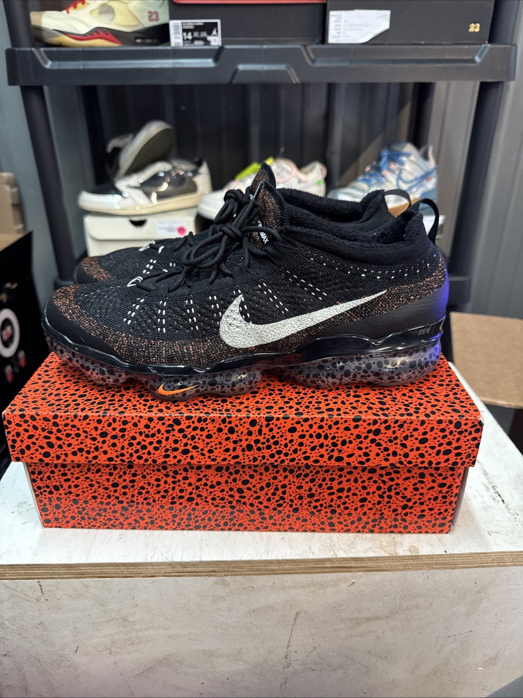 Nike Air Vapormax 2023 Flyknit Se Olympic Safari Black-Silver Sz 13