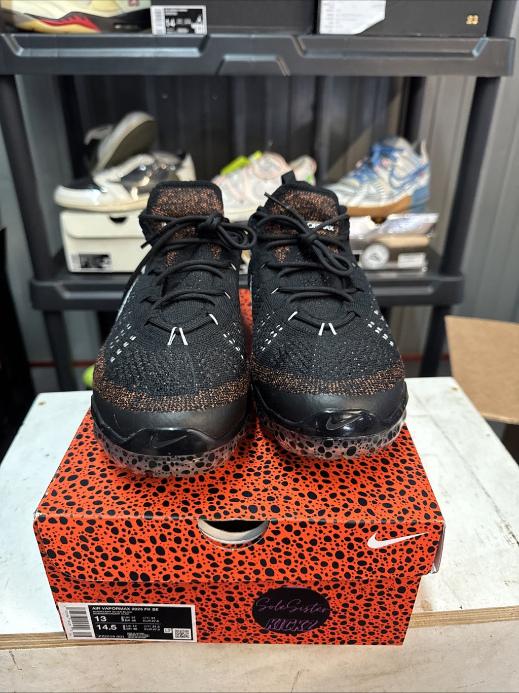 Nike Air Vapormax 2023 Flyknit Se Olympic Safari Black-Silver Sz 13