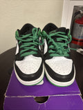 PREOWNED Nike SB Dunk Low Pro Classic Green Black White Size 9