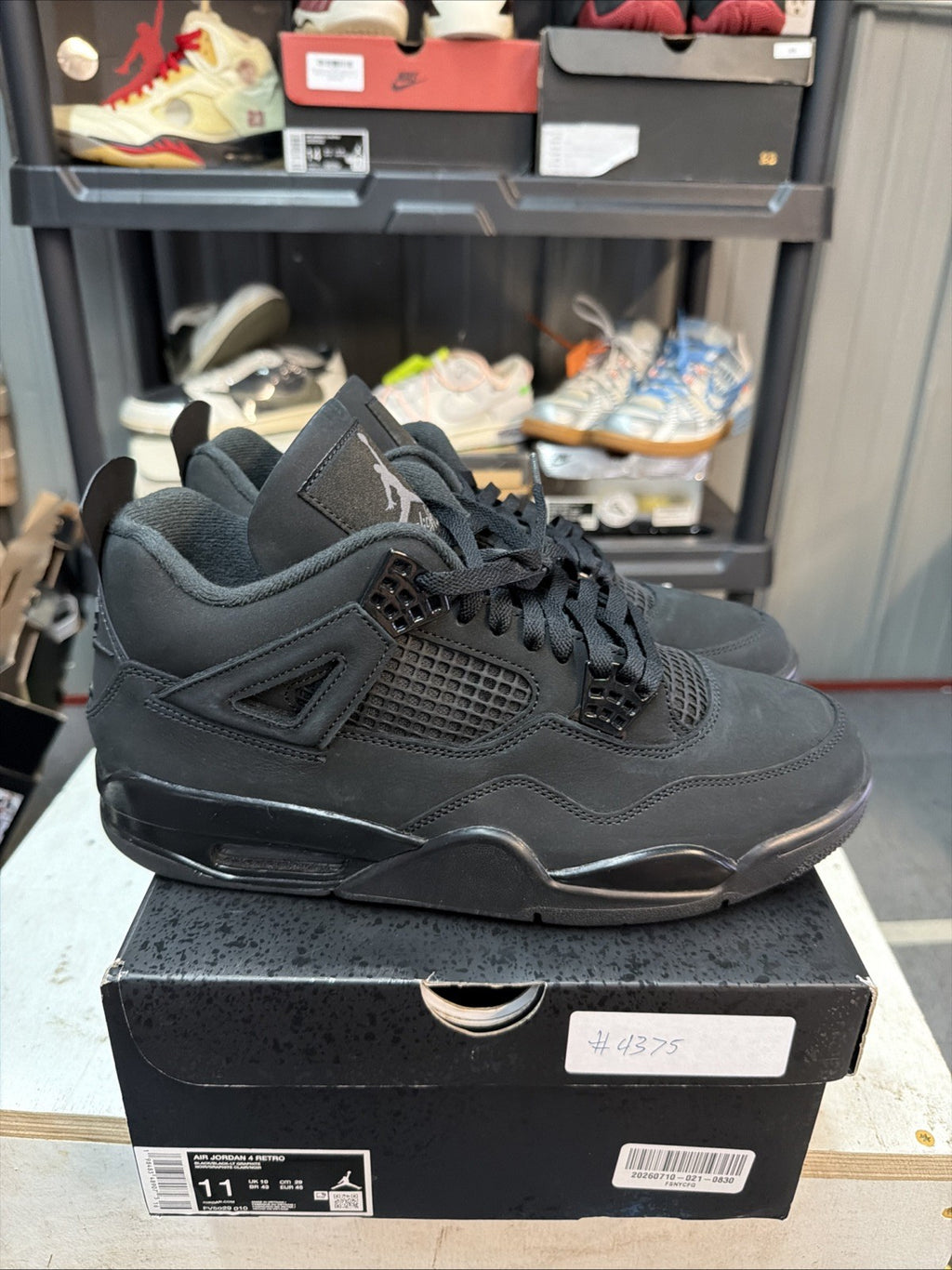 Size 11 - Air Jordan 4 Retro 2025 Black Cat FV5029-010 Pre-owned Authentic