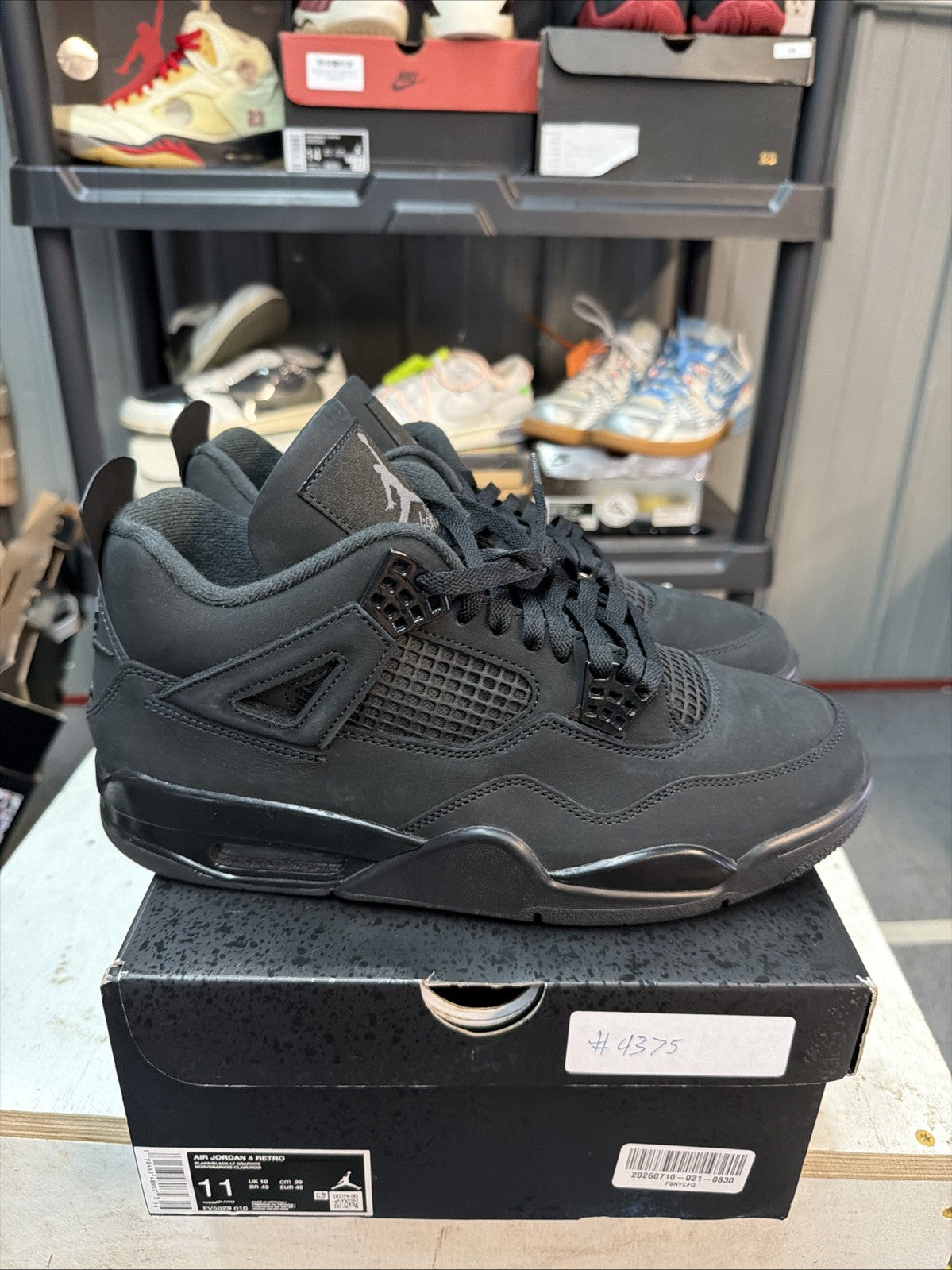 Size 11 - Air Jordan 4 Retro 2025 Black Cat FV5029-010 Pre-owned Authentic