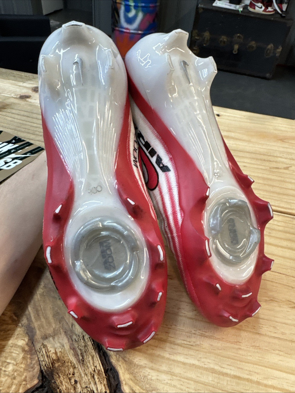Size 8 - Nike Vapor Elite 1 Football Cleats White University Red