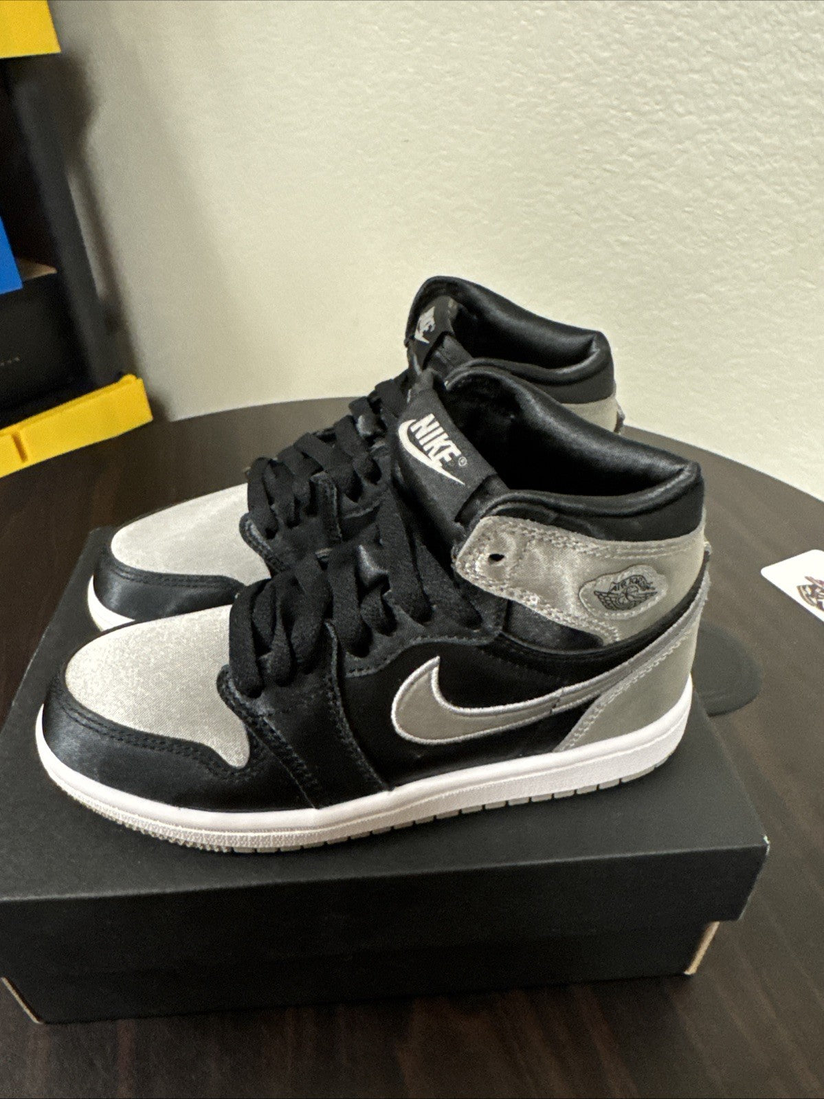 Size 10c - Jordan 1 Retro High OG (PS) Satin Shadow Size 13c Black/Grey